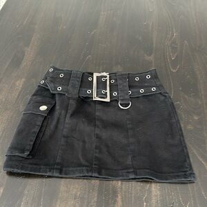 Edikted black denim skirt